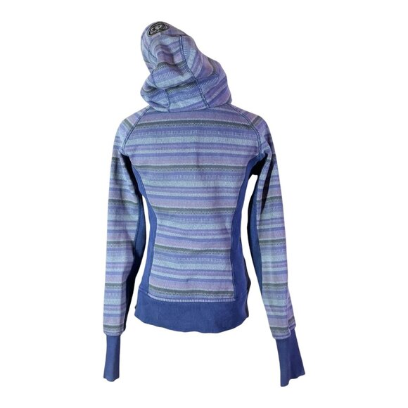 Lululemon Size 6 Full Zip Hooded Jacket Striped Fleece Lined *Flaws - Picture 13 of 14